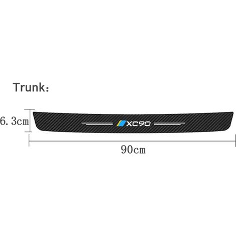 (Coffre 1 pièce) Autocollants adhésifs anti-rayures pour seuil de porte intérieur de voiture Volvo XC90,logo,film adhésif,garniture de seuil de coffre arrière,autocollants imperméables (1/3)