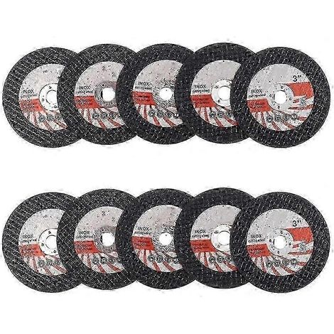 Lot de 10 disques à tronçonner en résine de 75 mm pour meuleuse d'alésage de 10 mm, outils de coupe pour bois et carrelage (1/5)