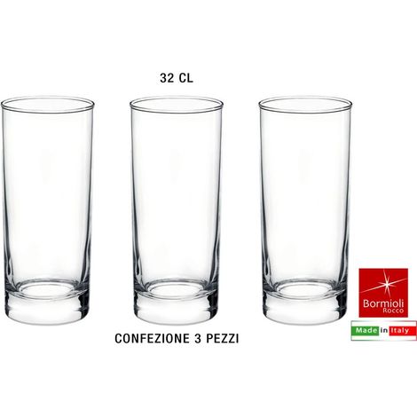 Set 3 Bicchieri Long Drink Succo di Frutta in Vetro Cortina 30 cl