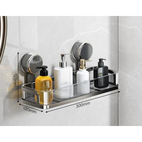 (A) Support de salle de bain à ventouses, sans perçage, pour toilettes, support de rangement mural amovible, porte-lavabo (1/5)