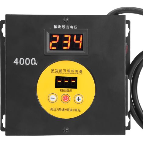 Régulateur de tension avec affichage numérique électrique, interrupteur de contrôle de vitesse pour moteur haute puissance 4000 W, prise UE 220 V CA (1/5)