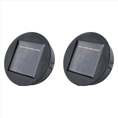 Juego de 2 baterías redondas de iones de litio para iluminación LED solar inteligente de jardín con cargador -Crezuo