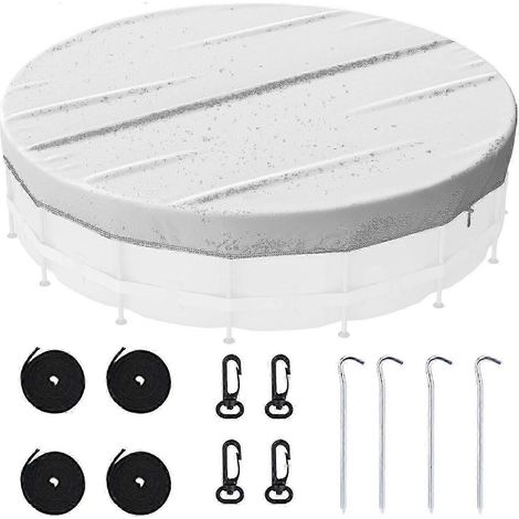 Couverture gonflable ronde pour piscine : coupe-vent, anti-poussière et imperméable pour piscines familiales, spas et jacuzzis (1,83 m). (1/5)
