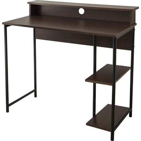 Teamson Home 30" Escritorio Mesa De Oficina De Madera Con Estantes Marrón VNF-00093 (1/5)