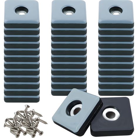 36Pièces Patins en Téflon à Visser Ø 25mm Patins de Meubles Carré avec 36 vis en Acier Inoxydable PTFE Patins Glisseurs pour Meubles pour Protection Efficace de Vos Meubles, chaises, sols (1/5)