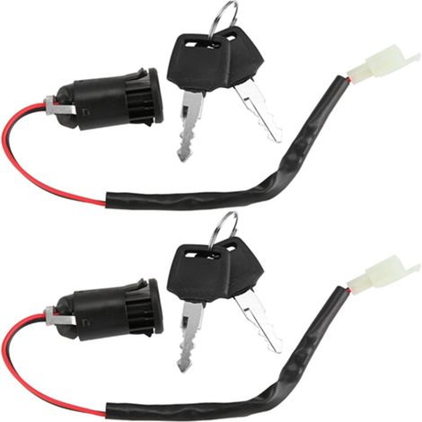 2 pièces Interrupteur d'Allumage avec Clé pour Vélo, Scooter Électrique et Accessoires de Remplacement (1/5)