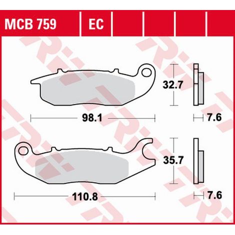TRW ZF Bremsbeläge KH375 ECO organisch für Honda CBF 125 (2009–2016), CBR 125R (2004–2017), Z 125 Monkey (ab 2018), Rieju NKD 125 (2008–2010) und RS-2 125 (2006–2010) (Vorderachse)