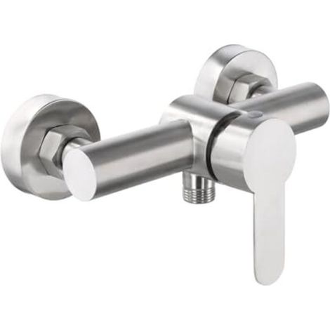Einhebel-Duscharmatur, Wandbrausearmatur aus Edelstahl 304, Einhebel-Duscharmatur mit Montagezubehör, Wandbrausearmatur für Badewanne