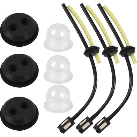 Kit filtro carburante in 3 pezzi - Tubo carburante - Guarnizione serbatoio e pompetta di adescamento per decespugliatore/motosega - Nero standard (1/5)