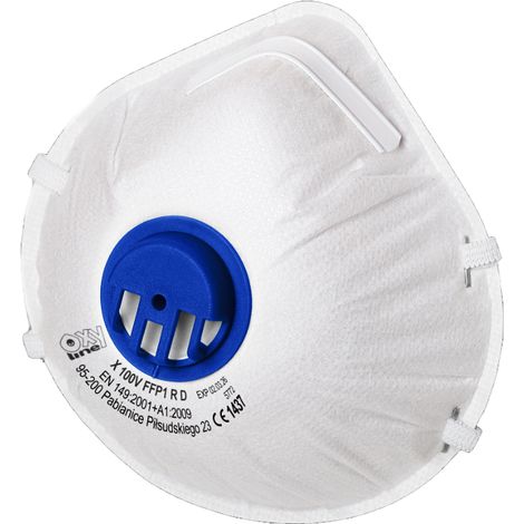 FFP1-Filtermaske mit Ventil Oxyline X 100 V FFP1 RD weiß 1 Stück.