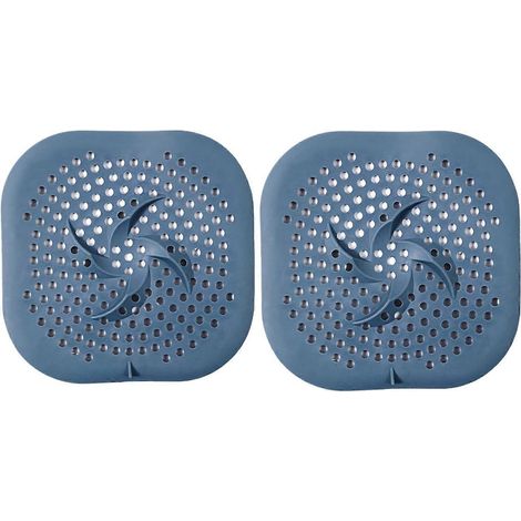 Lot de protections de bonde en silicone avec ventouse, filtre attrape-cheveux pour évier, salle de bain, baignoire et cuisine (bleu) (1/5)