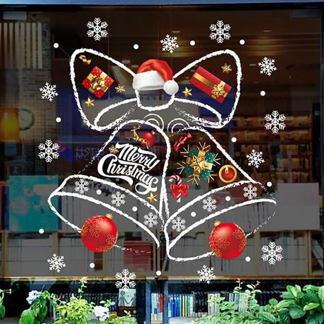 Autocollant décoratif de Noël pour fenêtre, 45x60 cm, en PVC électrostatique sans colle, sticker de décoration de Noël adhésif statique (1/5)