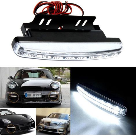 2 luce a 8 LED DRL antinebbia per auto a 6000K luce bianca