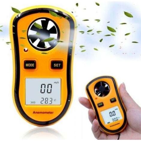 1 Anémomètre Numérique, Mesure Vitesse Vent et Température, Écran LCD Rétroéclairé, Unités Multiples, pour Plein Air (1/3)