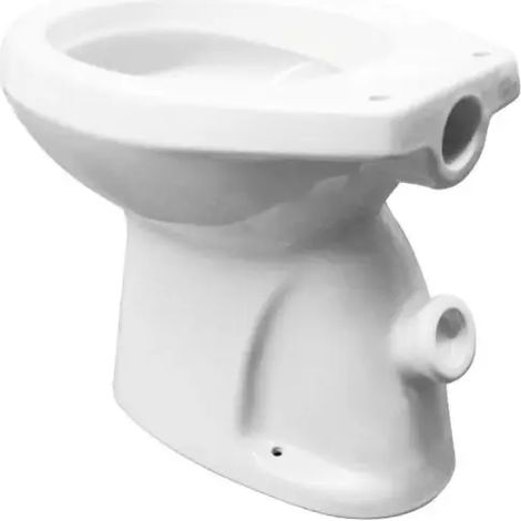 Vaso wc a terra in ceramica bianca a due fori di scarico