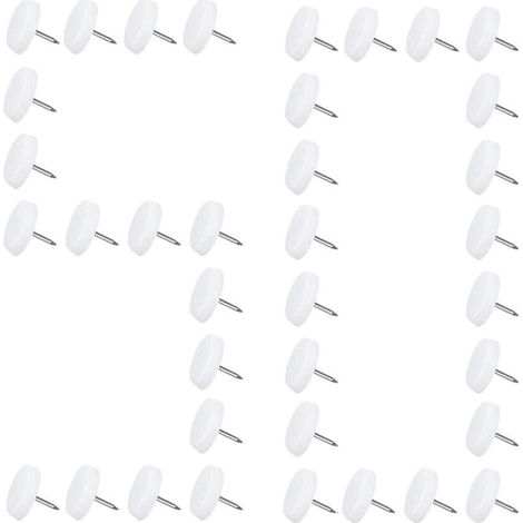 50 Stück Möbelgleiter, Teflon-Fußpads mit Schrauben, Stuhlgleiter, 20 mm Möbelbeschläge zum Schutz von Möbel- und Bodenfüßen - 5 mm dick (20 mm) (1/5)
