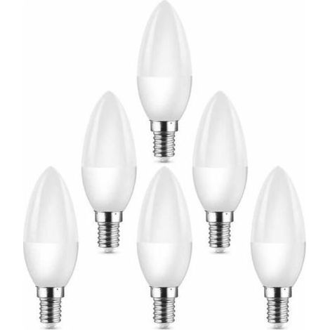 Kleine LED-Lampen mit Edison-Schraubfassung (E14), entspricht einer 40-W-Halogenlampe (C37), 400 lm, 3000 K warmweiß, 6er-Packung (1/5)