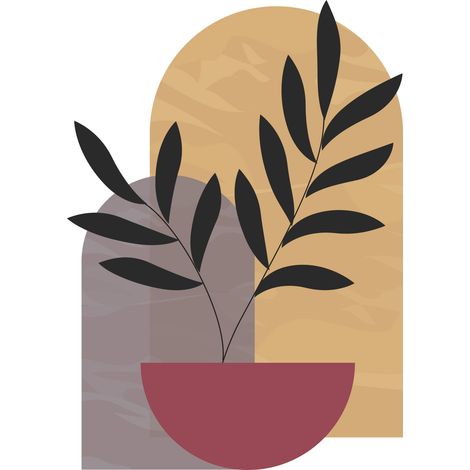 Papier peint panoramique - Feuilles Boho - 130 cm x 182 cm (1/2)