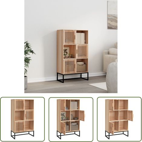 The Living Store Highboard 70x35x125 cm Holzwerkstoff - Holzschrank - Wohnzimmermöbel - Sideboard - Hochboard - Massivholzmöbel (1/5)