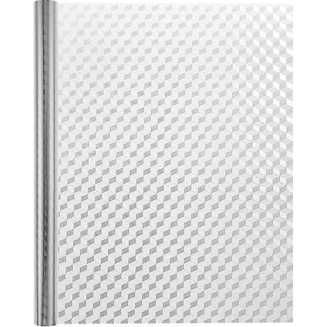 1 rouleau d'autocollants muraux résistants aux graisses, pour cuisine et placards. Papier peint adhésif anti-huile.-200X40X0.1CM-Silver (1/4)