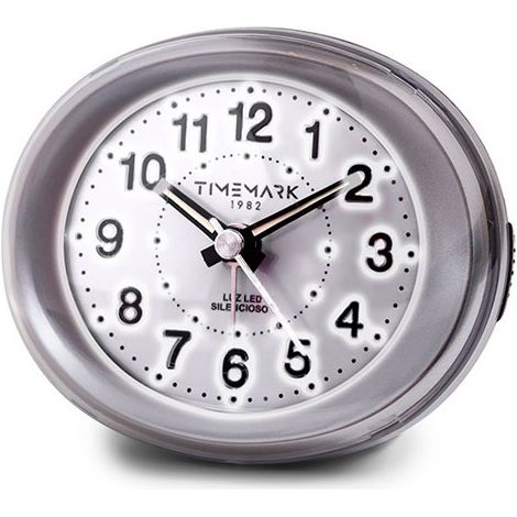 DESPERTADOR LUZ LED Y SNOOZE PLATA