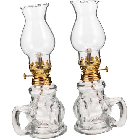 Pièces Lampe à Kérosène Vintage Verre Compacte et Légère (1/5)