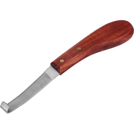 Klauenpflegemesser für die Viehzucht, tief gebogene, einseitig geschliffene Klinge, für Linkshänder, verpackt in Luftpolsterfolie (1/5)