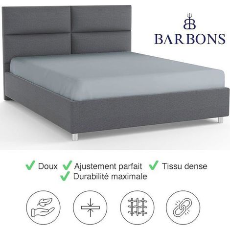 Drap Housse - 180x200 cm - Jersey 100 % Coton - Certifié Oeko-Tex Standard 100 - Hauteur Matelas Jusqu'à 25 cm - 1 Pièce (1/5)