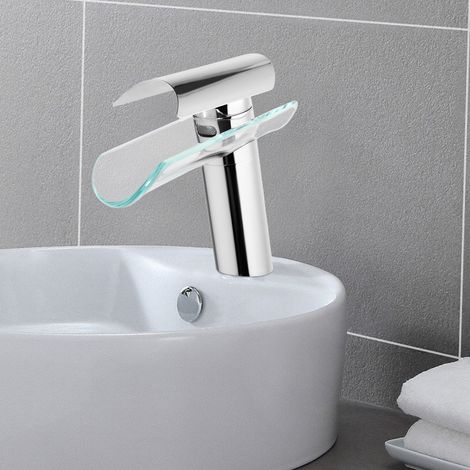 3/8" Wasserfall Wasserhahn Messing Einloch mit 2 Schläuche - 17,5cm Höhe (1/5)