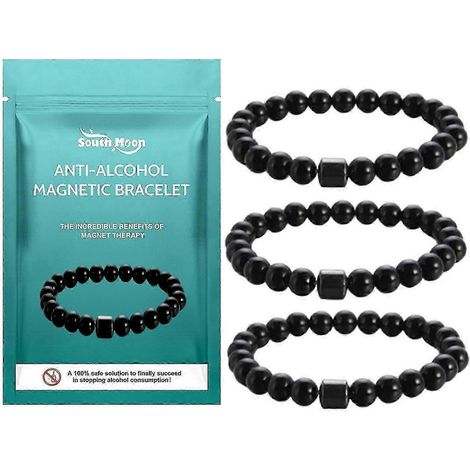 Bracelet magnétique anti-alcool (lot de 3). efficace pour réduire la consommation d'alcool. bracelet de magnétothérapie pour soulager l'inconfort après avoir bu. (1/5)