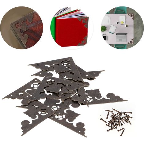 Lot de 10 protège-coins triangulaires antiques pour boîtes en bois, accessoires de quincaillerie (1/5)
