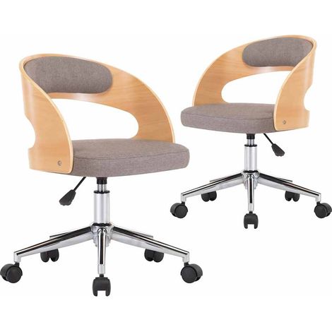 Maison Exclusive - Esszimmerstühle 2 Stk. Drehbar Taupe Bugholz u (1/5)