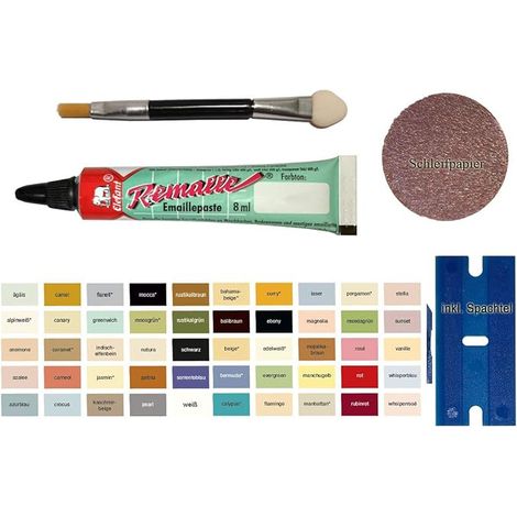 Kit de réparation de pâte émaillée pour salle de bain, carrelage, céramique, peinture de voiture, vélo, bois, stratifié, en kit pratique avec 8 ml de pâte émaillée (1/5)