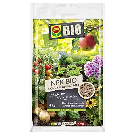COMPO NPK BIO, Concime Universale, Per Piante da Orto e Giardino, In Vaso e Piena Terra, 4 kg (1/3)