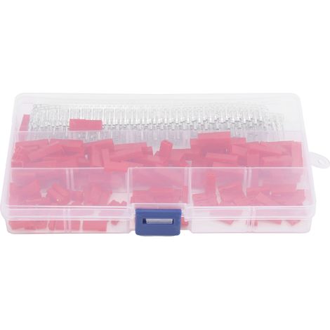 Connecteurs électriques SYP KJ030033, cosses mâles femelles nues isolées, coque plastique rouge, kit de raccordement filaire (1/5)