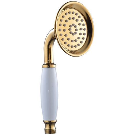 Pommeau de douche laiton céramique or douchette ronde pommeau de douche petite douche sans flexible (1/5)