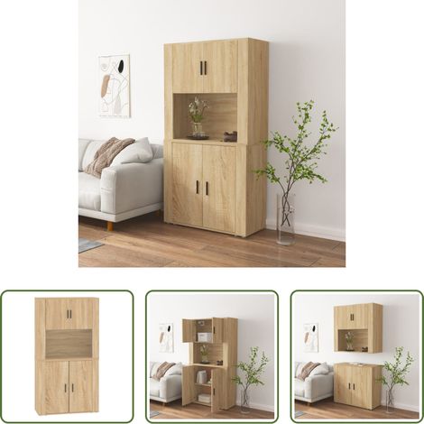 vidaXL Buffet en bois - Buffet haut Chêne sonoma Bois d'ingénierie (1/5)