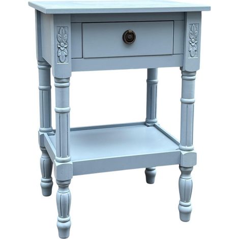 Single Drawers Side Table - L35 x W45 x H65 cm - Blue
