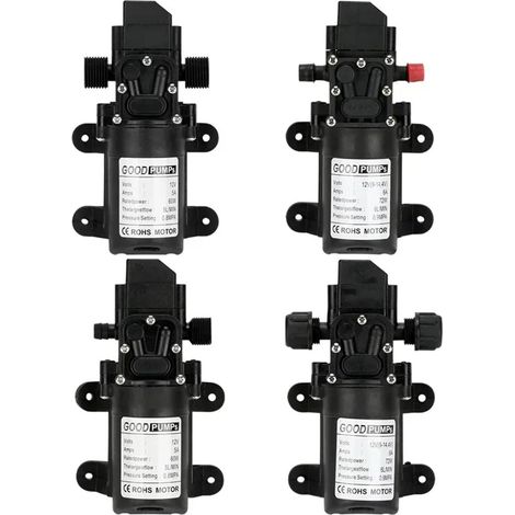 Pompa dell'acqua a membrana automatica 6 L/min DC12V 70W 130 PSI – pompa piccola, sicura, ad alta pressione e autoadescante (1/5)