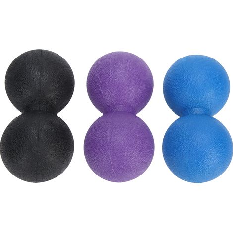 Lot de balles de massage fascia en silicone - Ballon de yoga portable pour relaxation musculaire et fitness (Noir, Violet, Bleu) (1/5)
