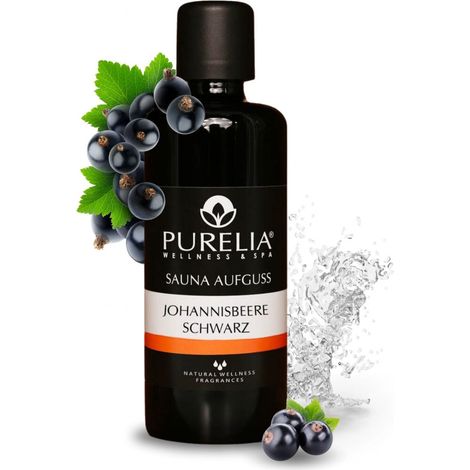 PURELIA Saunaaufguss Konzentrat schwarze Johannisbeere 100 ml natürlicher Sauna-aufguss - reine äthe (1/5)