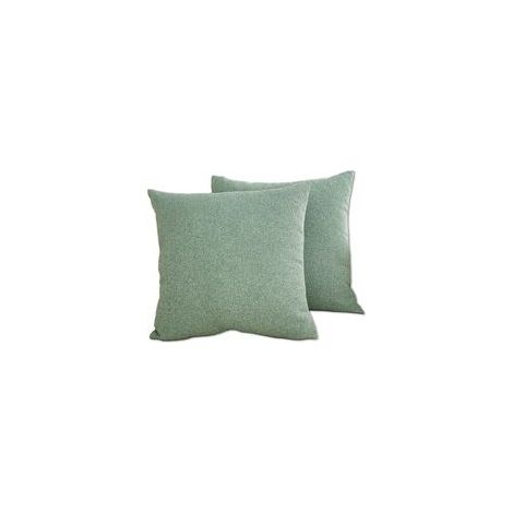 Set di 2 federe per cuscini BRAVIX 45 x 45 cm in poliestere e cotone-lino, decorative per auto, divano e casa (verdi)