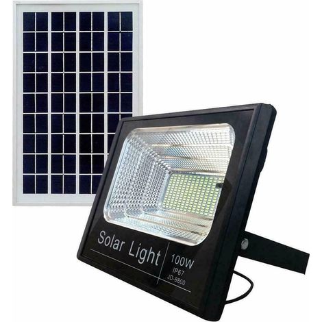 100 Watt Faro Led Crepuscolare Con Pannello Solare Fotovoltaico Ip67 (1/3)