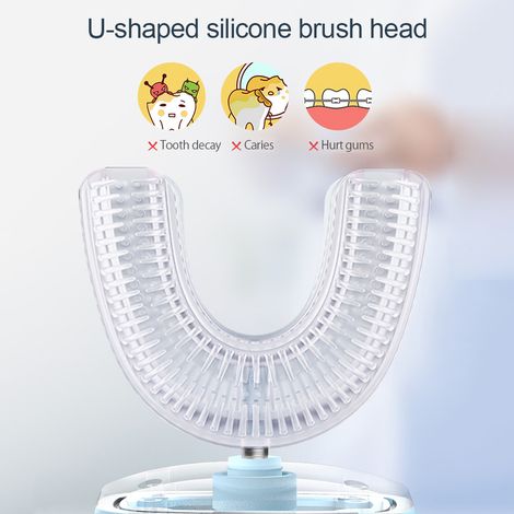 Brosse à dents enfant électrique U-Shaped ultrasonique, modèle cartoon, cadeau Noël anniversaire pour enfants (1/5)
