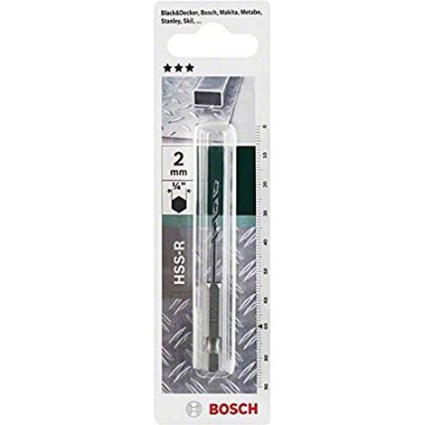 Bosch Accessories 2609255139 HSS Punta a spirale per metallo 2 mm forgiato 1/4 (6.3 mm) 1 pz. (1/4)