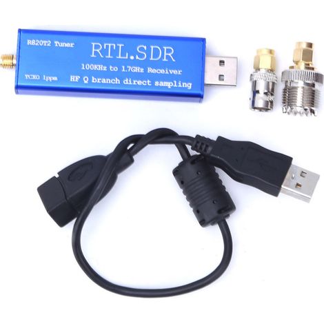 Récepteur tuner 100 kHz-1,7 GHz UHF/VHF RTL-SDR alimenté par USB, chipset RTL2832U R820T2 (1/5)
