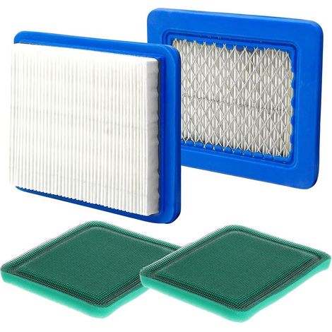Filtres à air pour moteurs Briggs & Stratton – 2 filtres + 2 préfiltres lavables pour tondeuses à gazon et tracteurs (1/5)