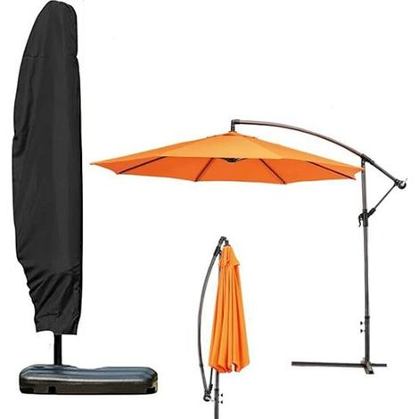 Housse de Protection pour Parasol en Tissu Oxford 210D Neverland Couverture de Parasol Housse de Parasol Jardin Couverture de Parapluie de Jardin Imperméable Noir,205x25/57/48 cm (1/5)