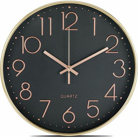 Geräuschlose Wanduhr, kein Ticken, 30,5 cm, moderne batteriebetriebene Wanduhr, gut lesbar, Dekoration für Küche, Wohnzimmer, Büro, Badezimmer