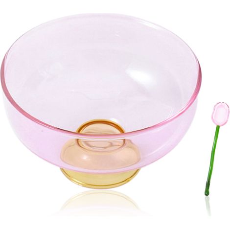 Saladier En Verre - Bol À Pâtes Et Dessert - Coupe À Fruits Avec Cuillère Doseuse - Lavable Au Lave-Vaisselle - 1 Pièce (1/5)